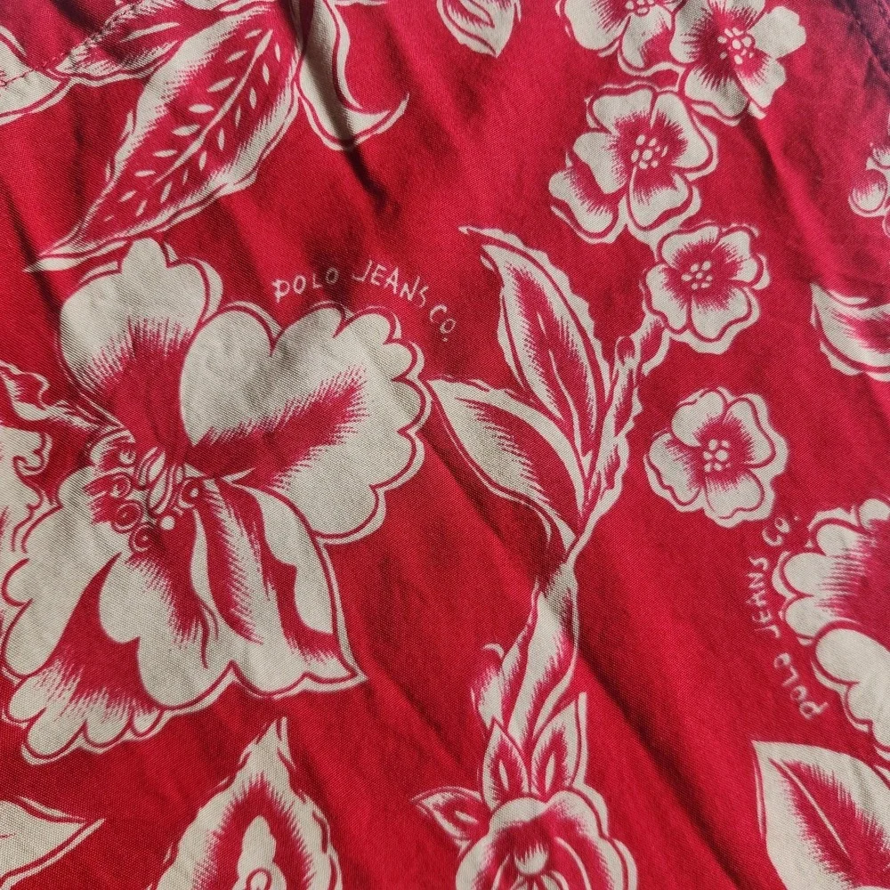 Polo Jeans‎ Co Ralph Lauren Hawaiin Shirt Sz. Med Red Tan Floral